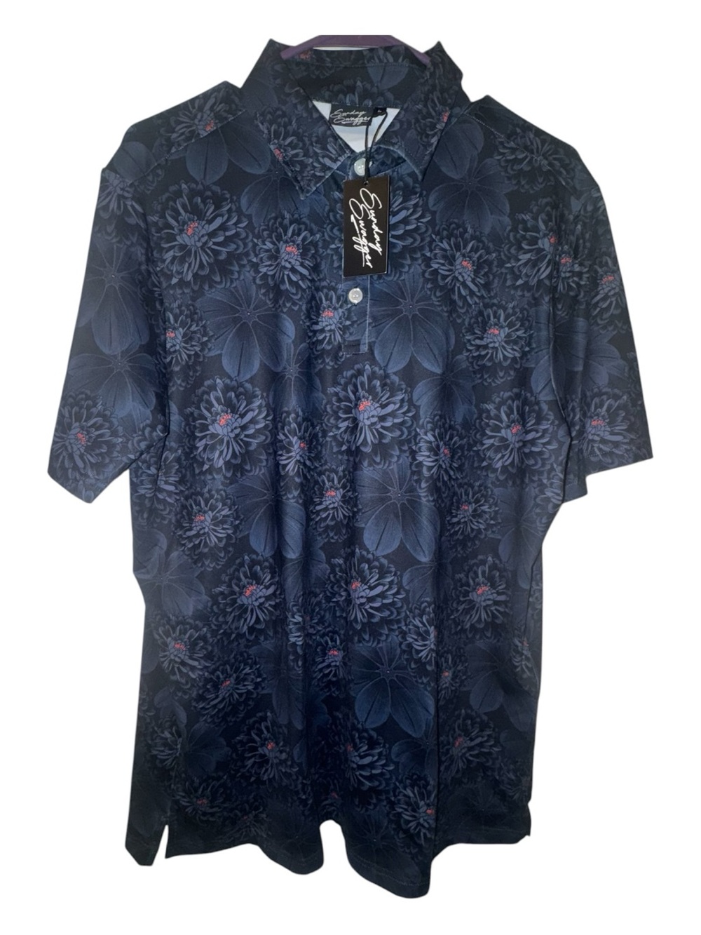 Sunday Swagger Midnight Floral Golf Polo